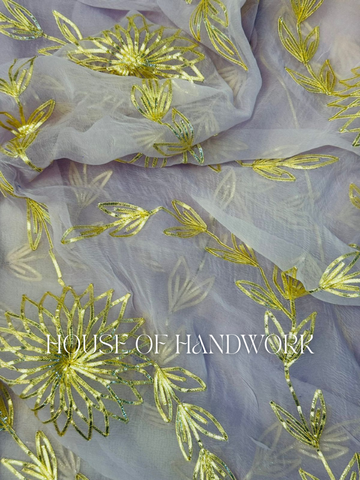 Ethereal Lavender Gotta Patti Chiffon Saree