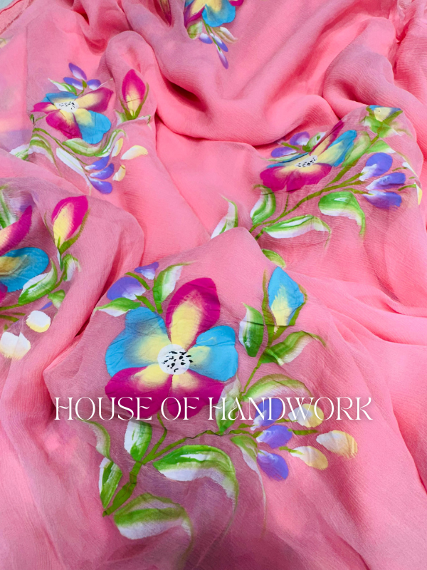 Petal Garden Handpainted Saree