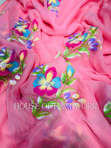 Petal Garden Handpainted Saree
