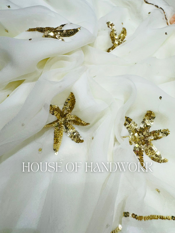 Celestial Bloom Sequin Saree
