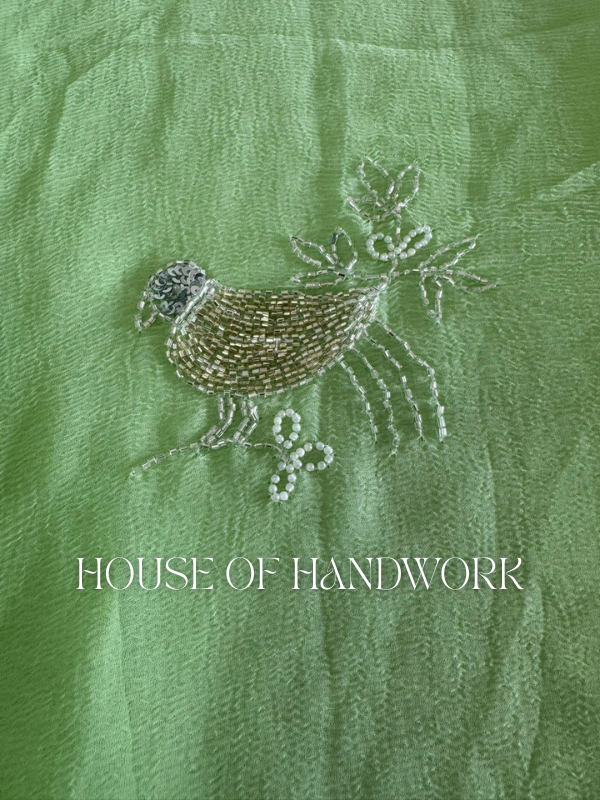 Meadow Song Handwork Chiffon Saree