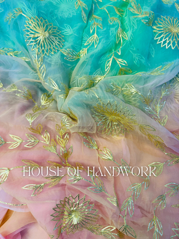 Pastel Horizon Gota Work Chiffon Saree