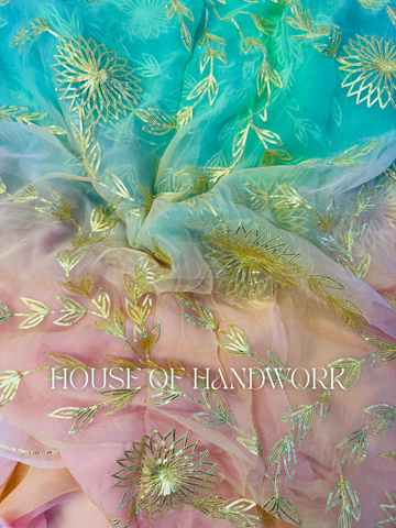 Pastel Horizon Gota Work Chiffon Saree