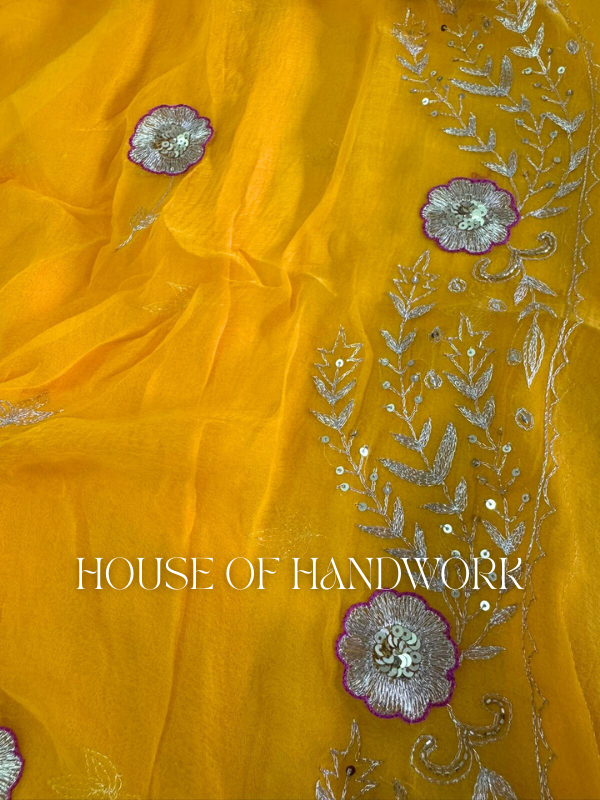 Bright Blossom Chiffon Saree