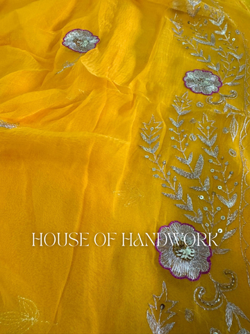 Bright Blossom Chiffon Saree