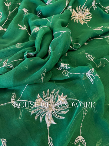 Emerald Grace Gota Handwork Saree