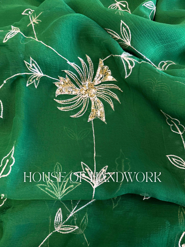 Emerald Grace Gota Handwork Saree