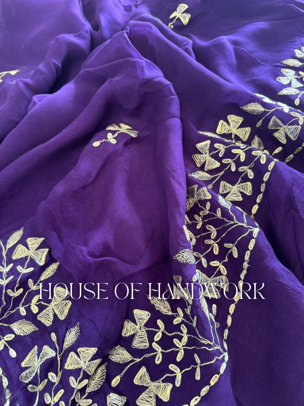 Amethyst Glow Chiffon Saree