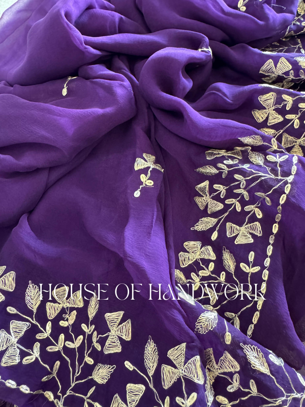 Amethyst Glow Chiffon Saree