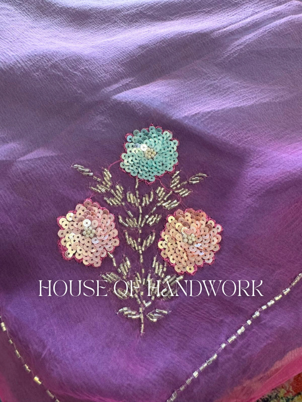 Floral Gleam Chiffon Saree