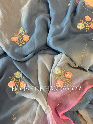 Floral Gleam Chiffon Saree