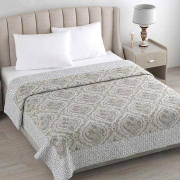 Green Leaves Hawa Mahal Double Bed Reversible Cotton Dohar