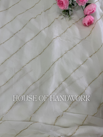 Ivory Glow Handwoven Chiffon Saree
