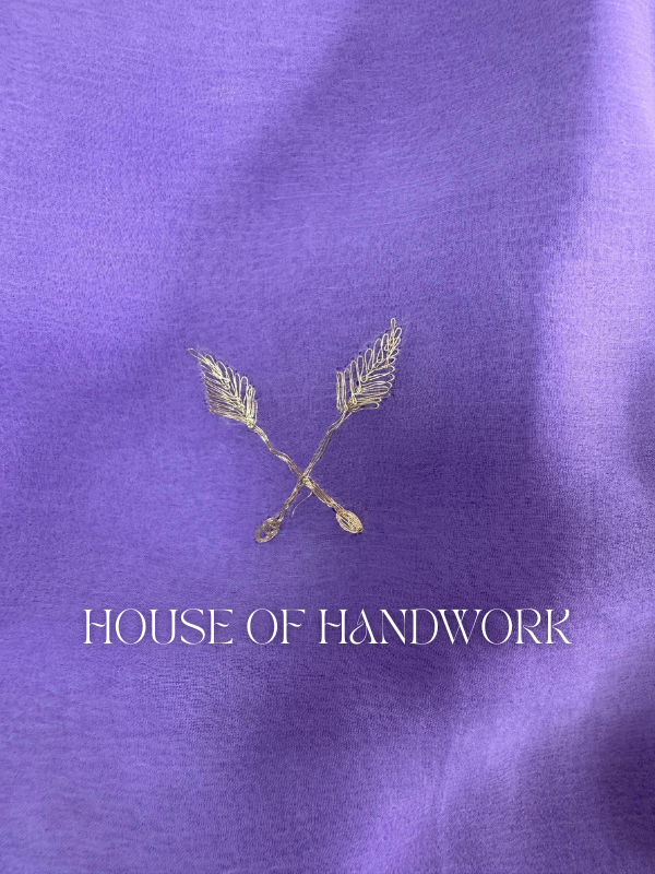 Lavender Mist Gota Work Chiffon Saree