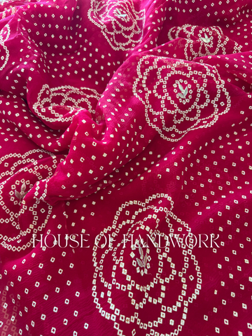 Fuchsia Grace Gota Handwork Saree