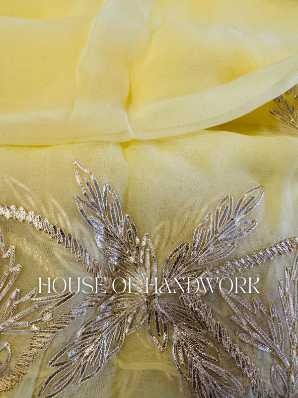 Amber Glow Gota Work Chiffon Saree