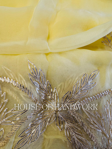 Amber Glow Gota Work Chiffon Saree