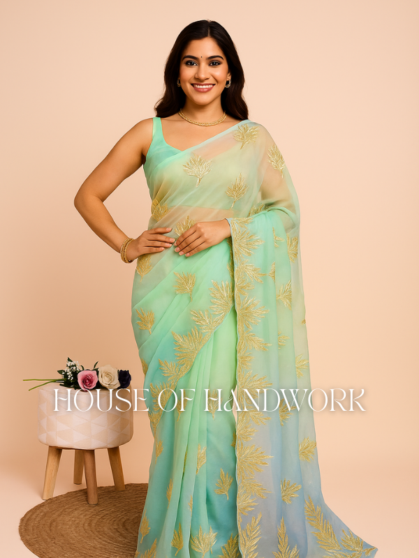 Rainbow Whisper Gota Work Chiffon Saree