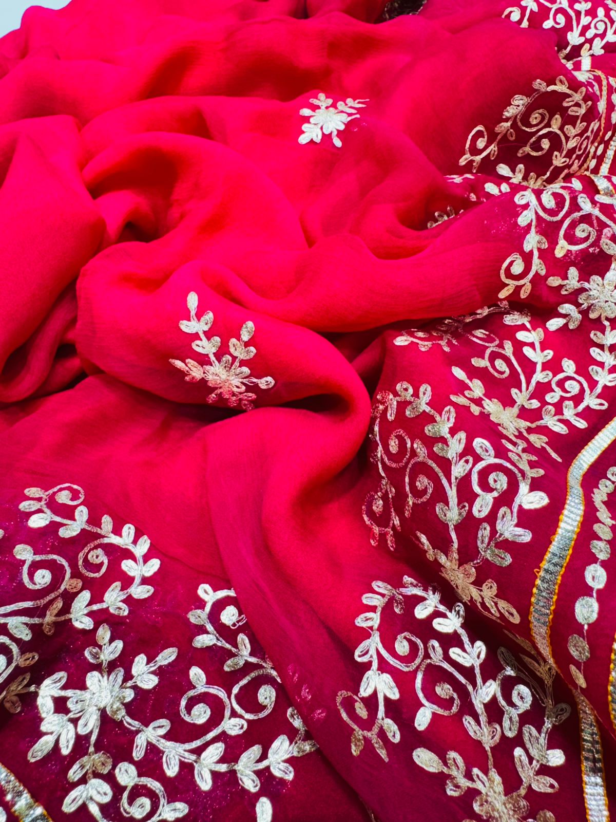 Majestic Maroon Pittan Handwork Saree