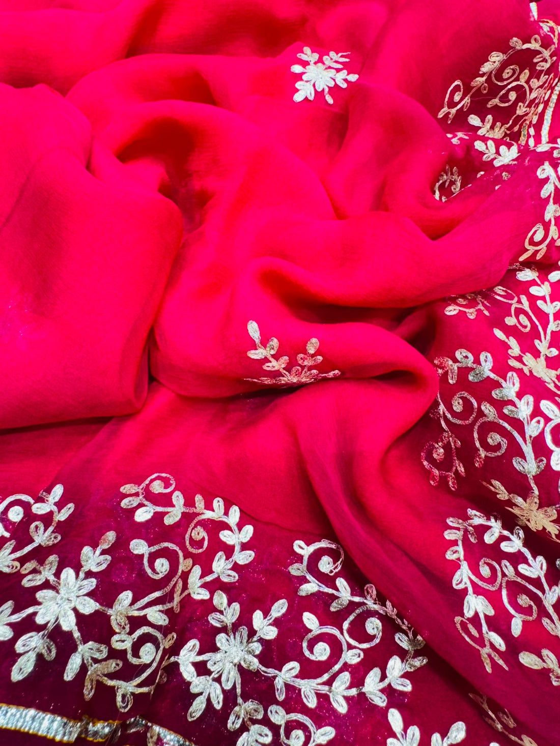 Majestic Maroon Pittan Handwork Saree